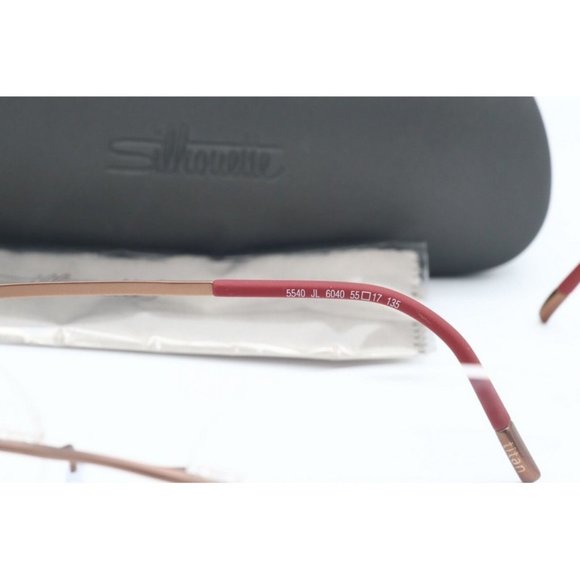 New Authentic Silhouette Titan 5540 JL 6040 Cat Eye Caramel Brick Frame 5mm - Picture 4 of 5